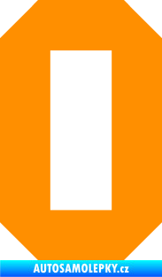 Samolepka Startovní číslo 0 typ 1 oranžová