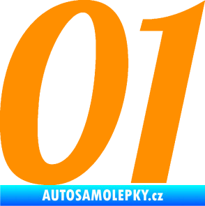 Samolepka Startovní číslo 01 typ 3 oranžová