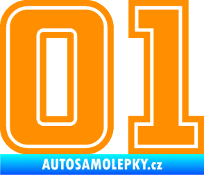 Samolepka Startovní číslo 01 typ 5 oranžová