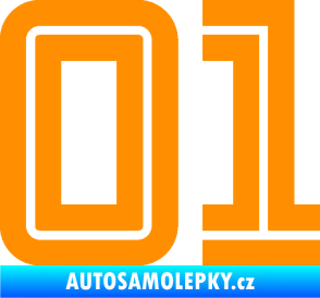 Samolepka Startovní číslo 01 typ 7 oranžová