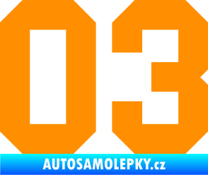 Samolepka Startovní číslo 03 oranžová