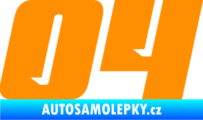 Samolepka Startovní číslo 04 typ 6 oranžová