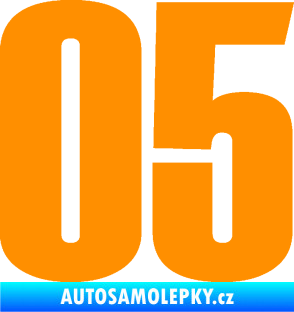 Samolepka Startovní číslo 05 typ 2 oranžová