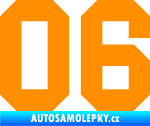 Samolepka Startovní číslo 06 oranžová