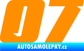 Samolepka Startovní číslo 07 typ 6 oranžová