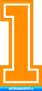 Samolepka Startovní číslo 1 typ 5 oranžová