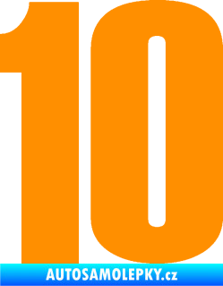 Samolepka Startovní číslo 10 typ 2    oranžová