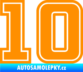 Samolepka Startovní číslo 10 typ 5 oranžová