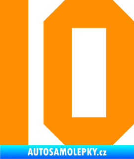 Samolepka Startovní číslo 10 oranžová