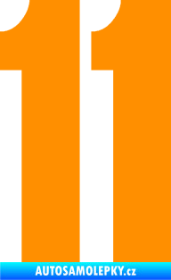 Samolepka Startovní číslo 11 typ 2    oranžová