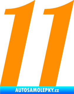 Samolepka Startovní číslo 11 typ 3   oranžová