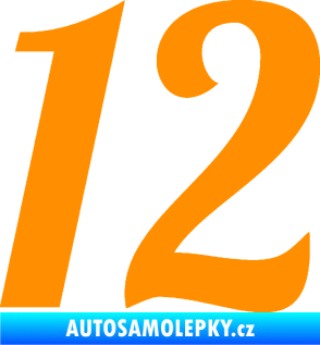 Samolepka Startovní číslo 12 typ 3    oranžová