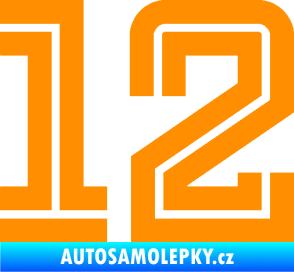 Samolepka Startovní číslo 12 typ 7 oranžová