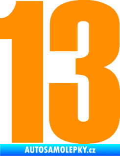Samolepka Startovní číslo 13 typ 2    oranžová