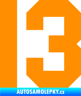 Samolepka Startovní číslo 13 oranžová