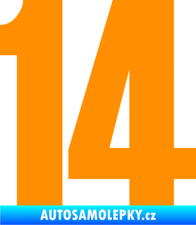 Samolepka Startovní číslo 14 typ 2 oranžová