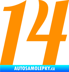Samolepka Startovní číslo 14 typ 3      oranžová