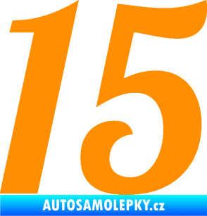 Samolepka Startovní číslo 15 typ 3      oranžová