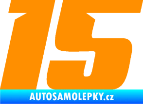 Samolepka Startovní číslo 15 typ 6 oranžová