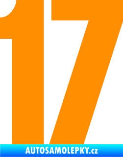 Samolepka Startovní číslo 17 typ 2    oranžová