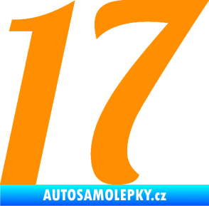 Samolepka Startovní číslo 17 typ 3        oranžová
