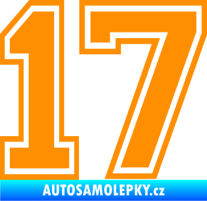 Samolepka Startovní číslo 17 typ 4 oranžová