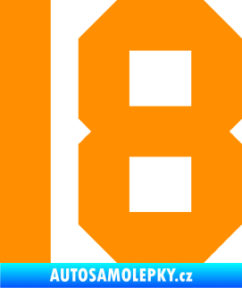 Samolepka Startovní číslo 18 oranžová