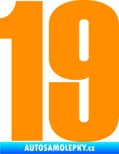 Samolepka Startovní číslo 19 typ 2      oranžová