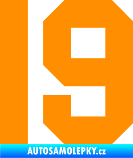Samolepka Startovní číslo 19 oranžová