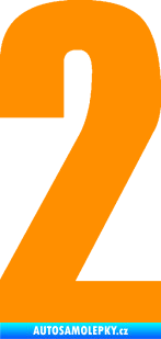 Samolepka Startovní číslo 2 typ 2   oranžová