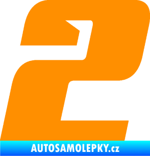 Samolepka Startovní číslo 2 typ 6 oranžová