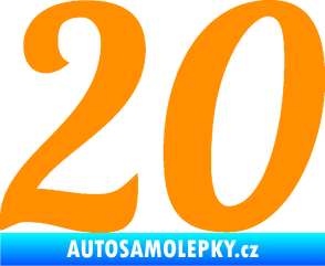 Samolepka Startovní číslo 20 typ 3           oranžová