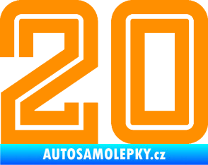 Samolepka Startovní číslo 20 typ 7 oranžová