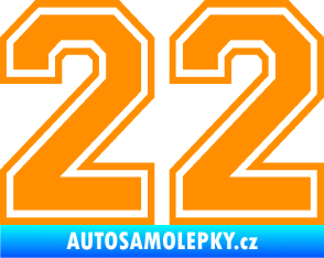 Samolepka Startovní číslo 22 typ 4 oranžová