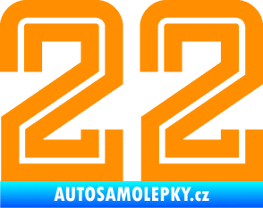 Samolepka Startovní číslo 22 typ 7 oranžová