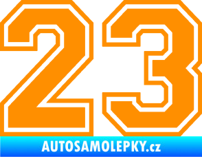 Samolepka Startovní číslo 23 typ 4 oranžová