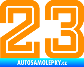 Samolepka Startovní číslo 23 typ 7 oranžová