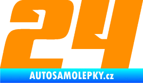 Samolepka Startovní číslo 24 typ 6 oranžová