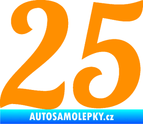 Samolepka Startovní číslo 25 typ 3 oranžová