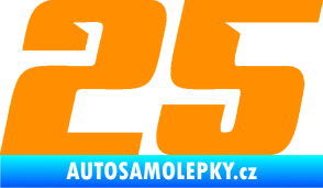 Samolepka Startovní číslo 25 typ 6 oranžová
