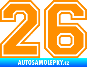 Samolepka Startovní číslo 26 typ 4 oranžová