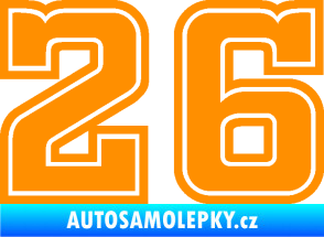 Samolepka Startovní číslo 26 typ 5 oranžová