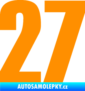 Samolepka Startovní číslo 27 typ 2     oranžová