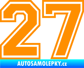 Samolepka Startovní číslo 27 typ 4 oranžová