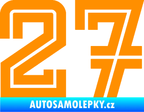 Samolepka Startovní číslo 27 typ 7 oranžová