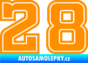 Samolepka Startovní číslo 28 typ 5 oranžová