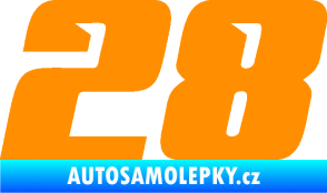 Samolepka Startovní číslo 28 typ 6 oranžová