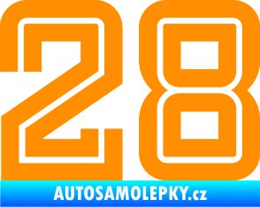 Samolepka Startovní číslo 28 typ 7 oranžová