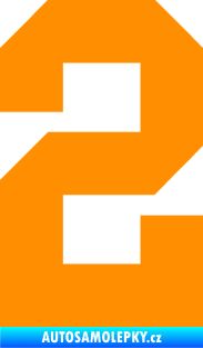 Samolepka Startovní číslo 2 oranžová