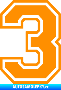 Samolepka Startovní číslo 3 typ 4 oranžová